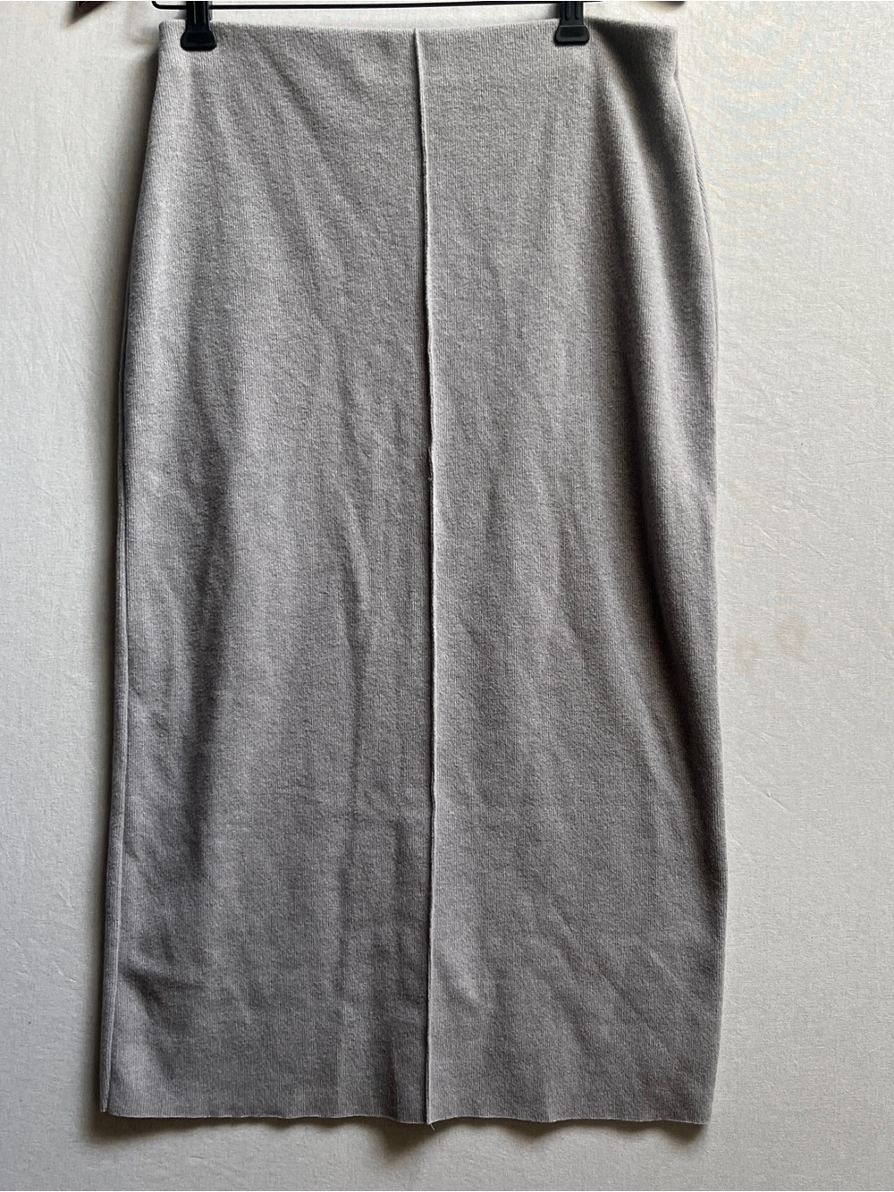 Zara Knit Pencil Skirt Stretch Midi Ribbed Office Casual M